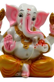 ESVAR STONECRAFT Poly Resin Hand Made Scupluture of Takla Ganesha