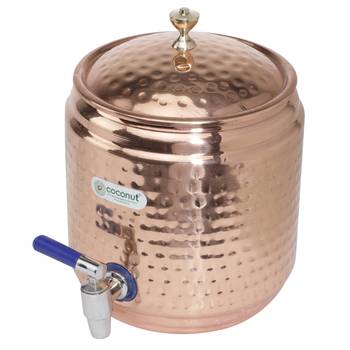 Coconut hammered copper matka /Pot/ Dispenser with stand 5 litre capacity 3