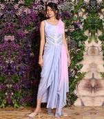 Ombre Drape Dress With Belt