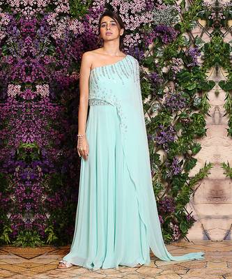 Beach Glass One Shoulder Gown 1