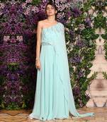 Beach Glass One Shoulder Gown