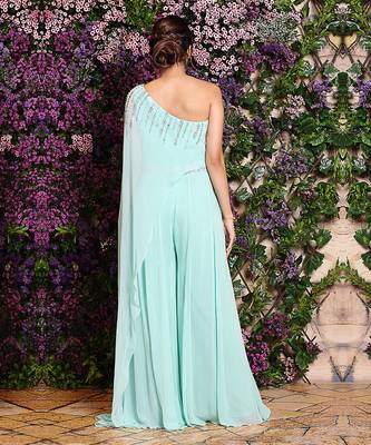 Beach Glass One Shoulder Gown 2