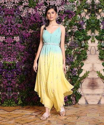 Ombre Embroidered Dhoti Jumpsuit 1