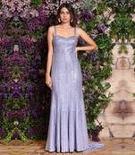 Lilac Embroidered Trail Gown