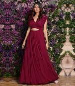 Embroidered Cut Out Gown