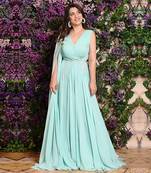 One Shoulder Embroidered Gown