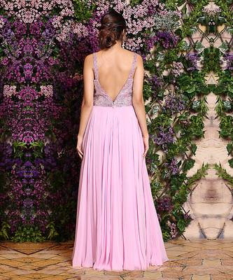 Embroidered Sleevless Gown 2