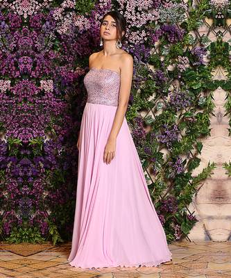 Strapless Embroidered Gown 1