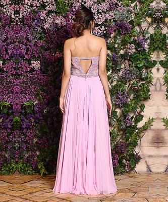 Strapless Embroidered Gown 2