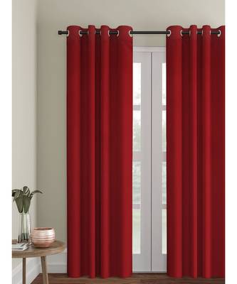 Eyda Maroon Color Premium Semi Blackout Long Door Curtain 1