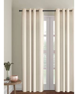 Eyda Ivory Color Premium Semi Blackout Long Door Curtain 1