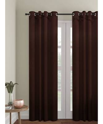 Eyda Brown Color Premium Semi Blackout Door Curtain 1