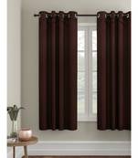 Eyda Brown Color Premium Semi Blackout Window Curtain