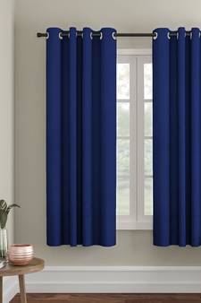 Eyda Dark Blue Color Premium Semi Blackout Window Curtain