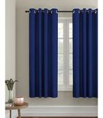 Eyda Dark Blue Color Premium Semi Blackout Window Curtain