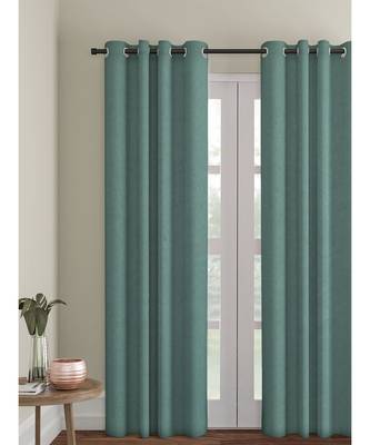 Eyda Sea Green Color Premium Semi Blackout Door Curtain 1