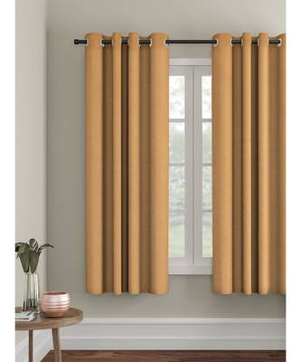 Eyda Mustard Color Premium Semi Blackout Window Curtain 1