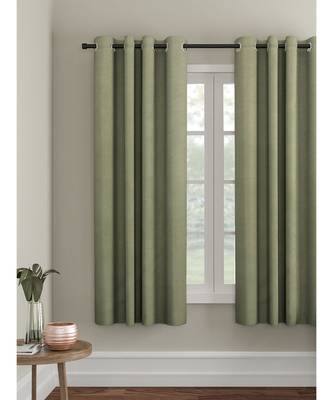 Eyda Green Color Premium Semi Blackout Window Curtain 1