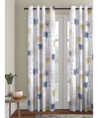 Eyda Digital Printed Off White Long Door Curtain 1