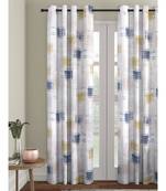 Eyda Digital Printed Off White Long Door Curtain