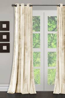 Eyda Premium Velvet Ivory Color Eyelet Door Curtain