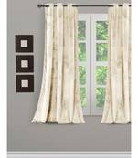 Eyda Premium Velvet Ivory Color Eyelet Window Door Curtain
