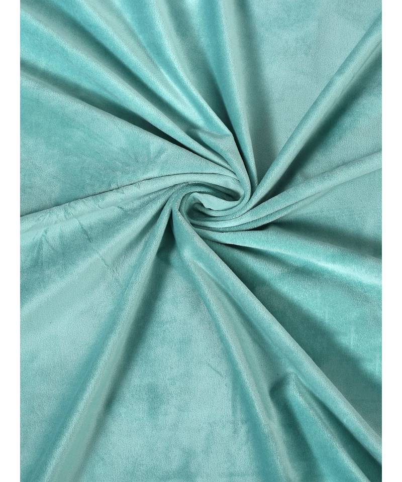 Eyda Premium Velvet Aqua Color Eyelet Window Door Curtain