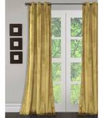 Eyda Premium Velvet Yellow Color Eyelet Long Door Curtain