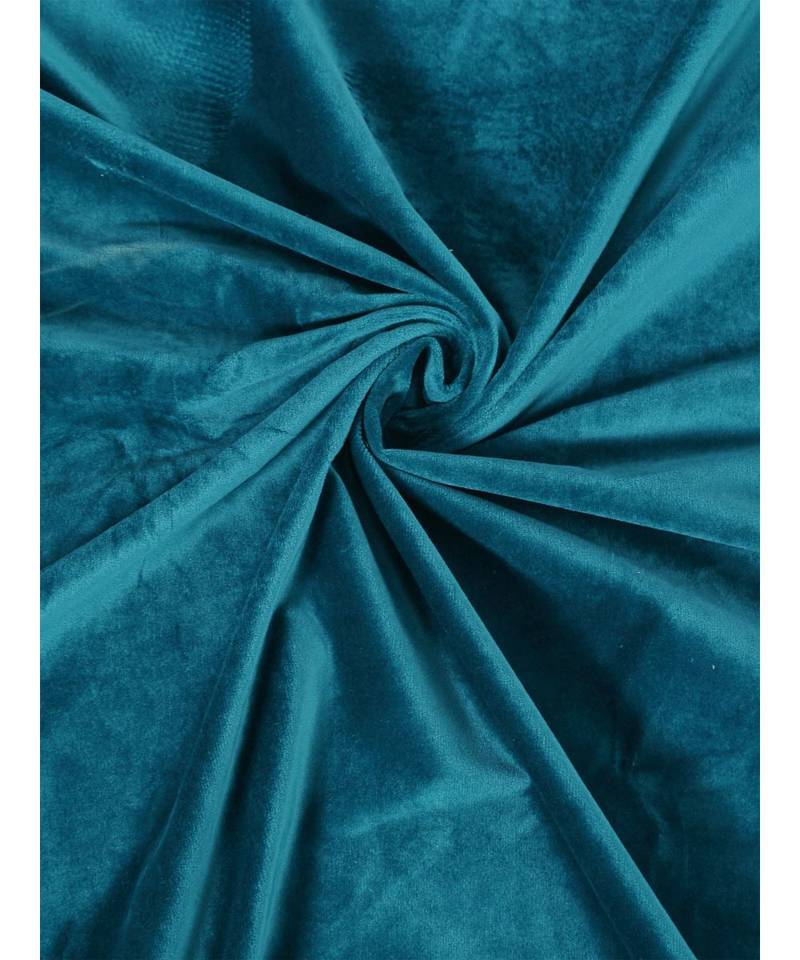 Eyda Premium Velvet Emerald Blue Color Eyelet Window Door Curtain