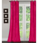 Eyda Premium Velvet Fuschia Color Eyelet Long Door Curtain