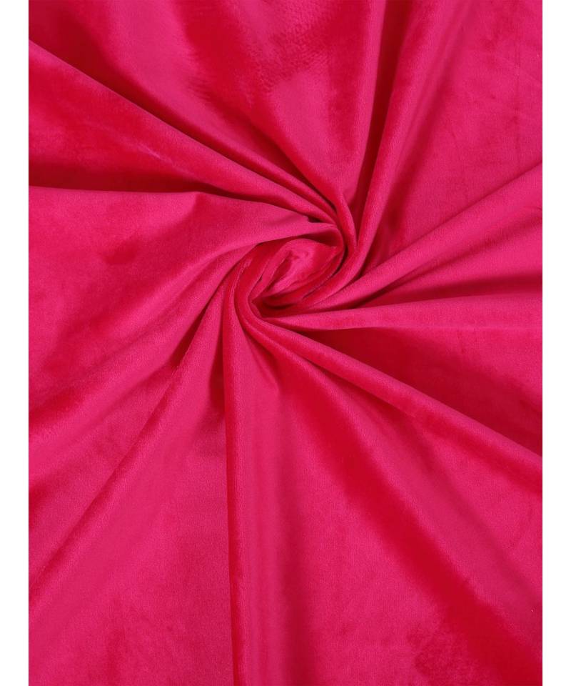 Eyda Premium Velvet Fuschia Color Eyelet Window Door Curtain