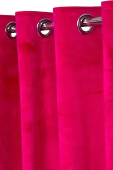 Eyda Premium Velvet Fuschia Color Eyelet Window Door Curtain