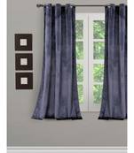 Eyda Premium Velvet Grey Color Eyelet Window Door Curtain