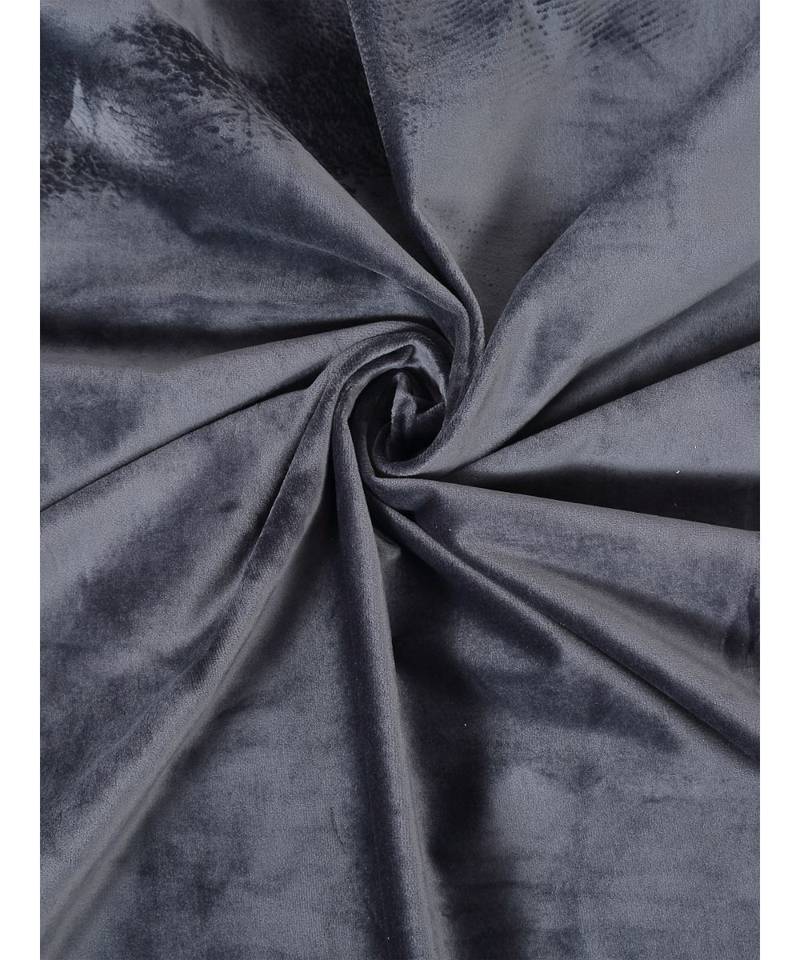 Eyda Premium Velvet Grey Color Eyelet Window Door Curtain