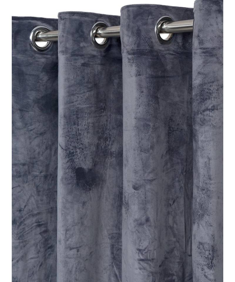 Eyda Premium Velvet Grey Color Eyelet Window Door Curtain