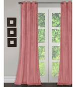 Eyda Premium Velvet Peach Color Eyelet Door Curtain