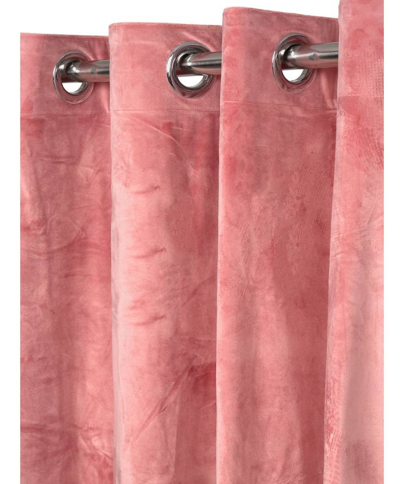 Eyda Premium Velvet Peach Color Eyelet Long Door Curtain