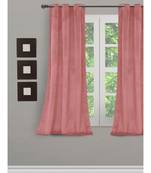 Eyda Premium Velvet Peach Color Eyelet Window Door Curtain