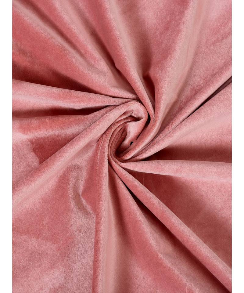 Eyda Premium Velvet Peach Color Eyelet Window Door Curtain