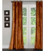 Eyda Premium Velvet Rust Color Eyelet Door Curtain