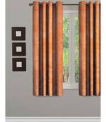 Eyda Premium Velvet Rust Color Eyelet Window Door Curtain