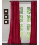 Eyda Premium Velvet Maroon Color Eyelet Door Curtain