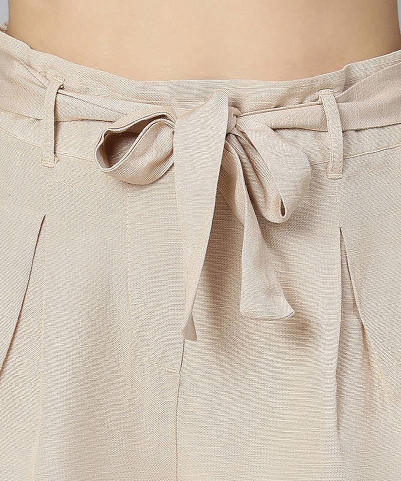 Badazzle beige color Linen Blend made women shorts