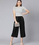 Rebel black Linen Blend design women culottes