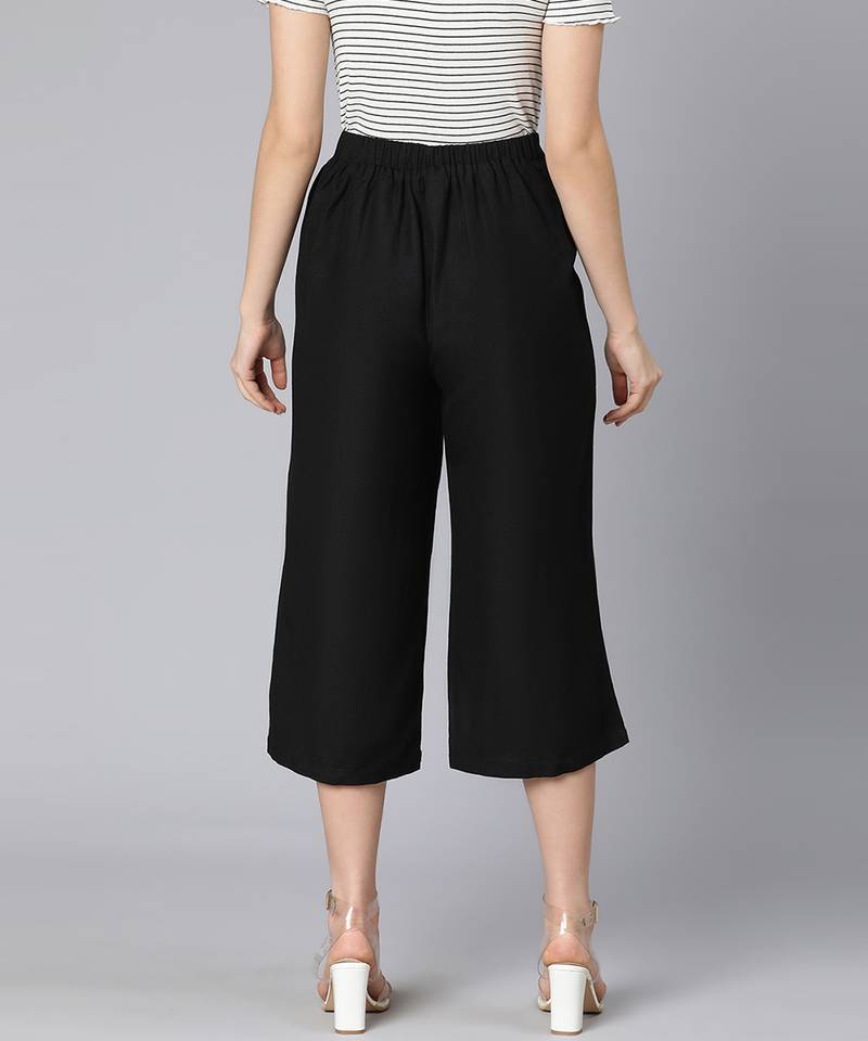 Rebel black Linen Blend design women culottes