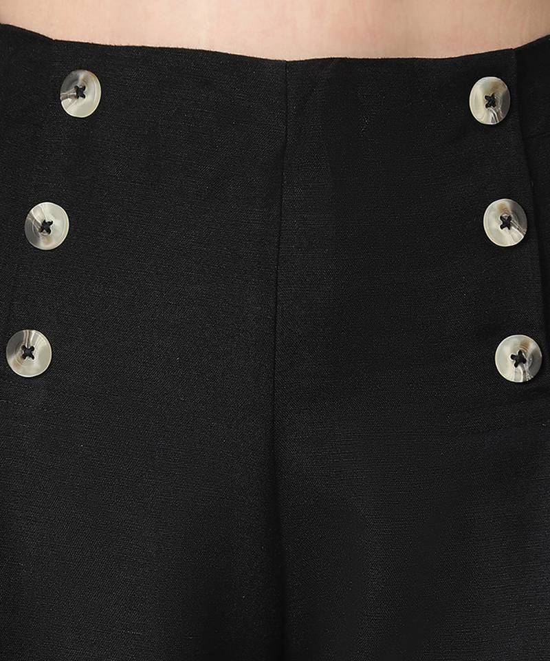 Rebel black Linen Blend design women culottes