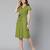Frezz khaki color Linen Blend meld women tie-knot dress