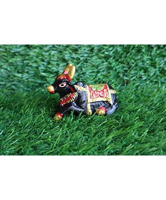 Salvus Beautifully Metal Nandi Idol for Pooja, Home-Office Decor & Car Dashboard (2.2 x 3 Inch Black) 1