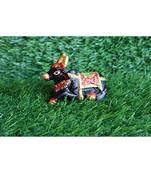 Salvus Beautifully Metal Nandi Idol for Pooja, Home-Office Decor & Car Dashboard (2.2 x 3 Inch Black)