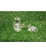 Salvus Natural Crystal Sphatik Shivling with Nandi for Pooja, Home Decor, Car Dashboard and Gift (3 inch)